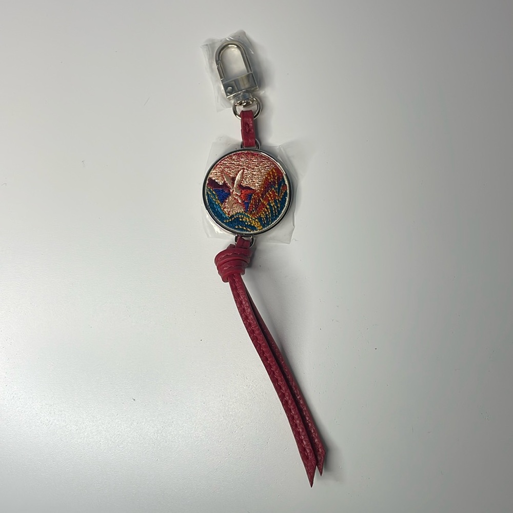 LAMER red leather keychain